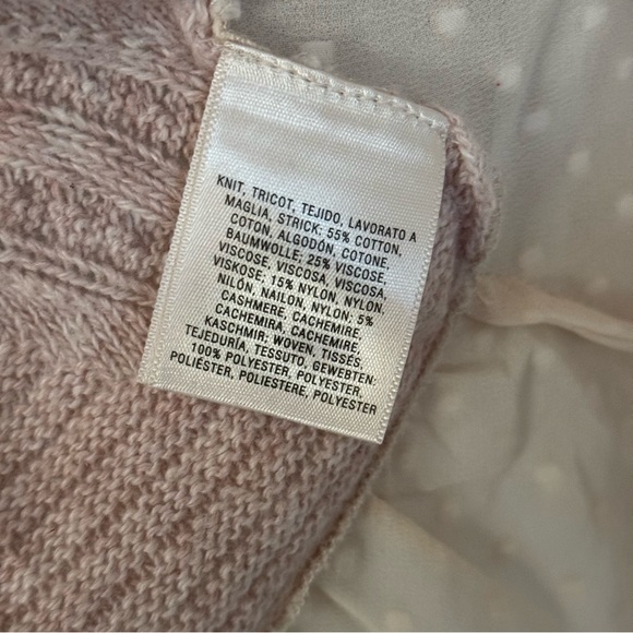 Anthropologie - Knitted & Knotted Cashmere Blend Light Pink Cardigan Sweater - Picture 11 of 12